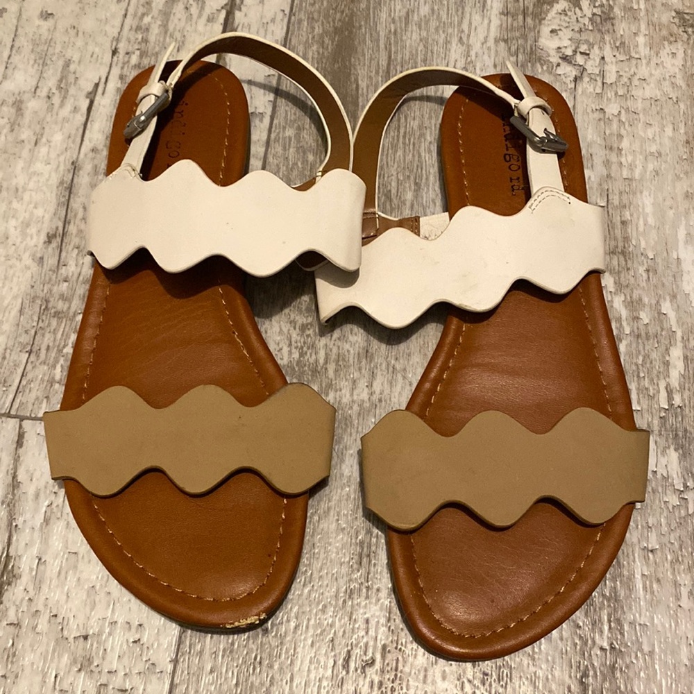 Brown and White Indigo Rd Sandals